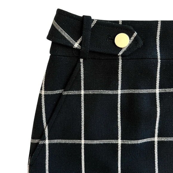 Ann Taylor LOFT Black and White Plaid Skirt with Gold Buttons, Size 8 - Picture 4 of 10